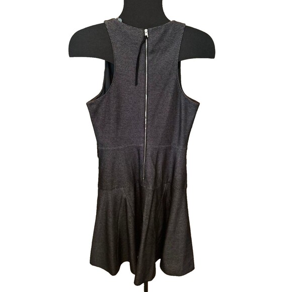 Rag & Bone NWT Dress Size 10 Enigma Black Pinpoint White Stitching Fit &Flare - Picture 2 of 4